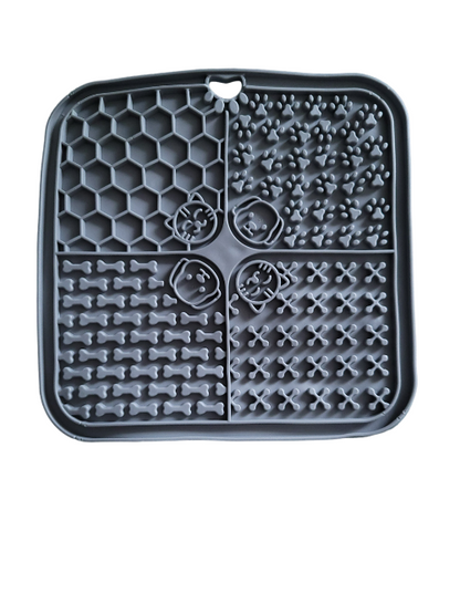 GREY 4GRID LICK MAT