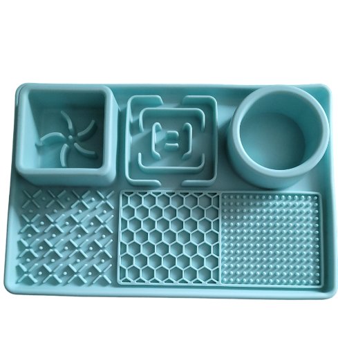  SLOW FEEDER 3 IN 1 DOG BOWL BLUE