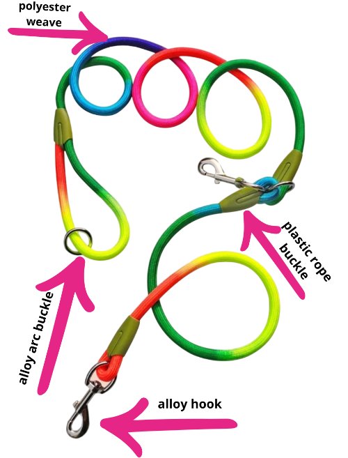 colorfull Hands free Waist & Crossbody Dog Leashes