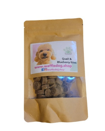 NATURAL QUAIL & BLUEBERRY BITES DOG TREATS