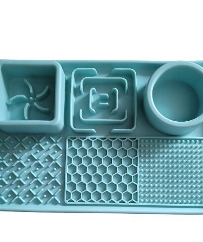 SLOW FEEDER 3 IN 1 DOG BOWL BLUE