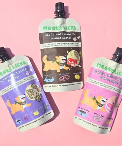 Multipack of birthday cake peanut butter pouches for dogs